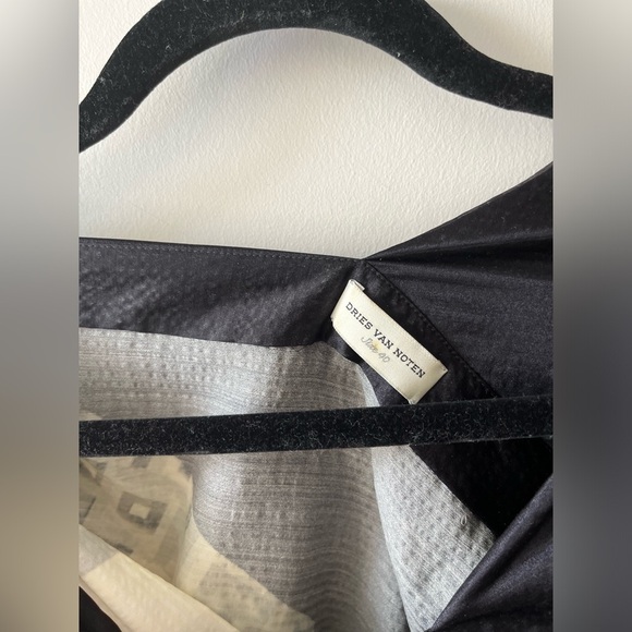 Dries Van Noten Aysmmetrical Sleeve Geometric Design Silk-Wool Dress Size 40/ 4 - Picture 5 of 16